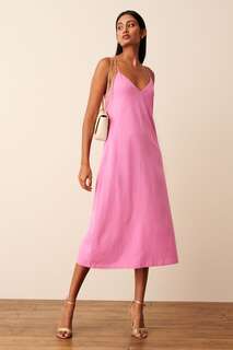 Платье миди из джерси на бретелях Next, розовый