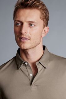 Рубашка-поло из джерси с длинными рукавами Charles Tyrwhitt, коричневый