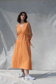 Летнее платье с V-образным вырезом и вышивкой Great Plains, оранжевый