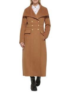 Пальто Karl Lagerfeld Paris двубортное в стиле милитари, коричневый