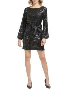 Мини-платье с пайетками и поясом Karl Lagerfeld Paris Black