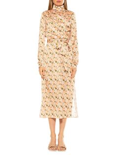 Платье миди Alexia Admor с драпировкой и боковыми разрезами, floral