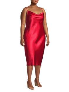Платье-комбинация Bebe плюс атласное, красный