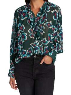 Шелковая блузка с цветочным принтом briella Tanya Taylor Green multi