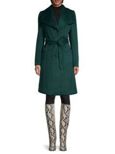 Шерстяное пальто с широким воротником Karl Lagerfeld Paris Emerald
