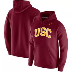 Мужской пуловер с капюшоном и винтажным школьным логотипом Cardinal USC Trojans Nike