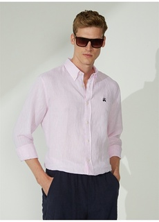Розовая мужская рубашка с воротником на пуговицах Comfort Fit Brooks Brothers