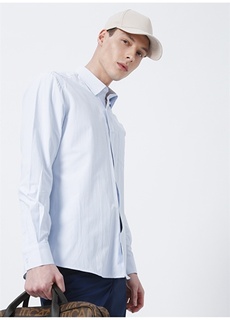Синяя мужская рубашка стандартного кроя на пуговицах Fabrika Comfort