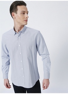 Мужская рубашка обычного кроя с пуговицами темно-синего цвета Fabrika Comfort