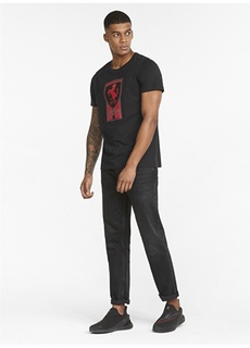 Однотонная черная мужская футболка с круглым вырезом Puma