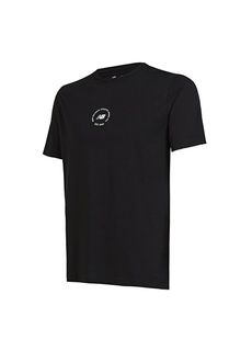 Однотонная черная мужская футболка с круглым вырезом New Balance