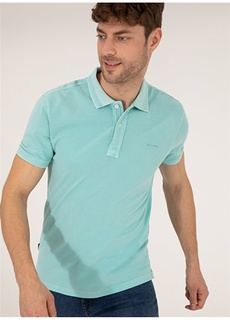 Синяя мужская футболка с воротником поло Pierre Cardin