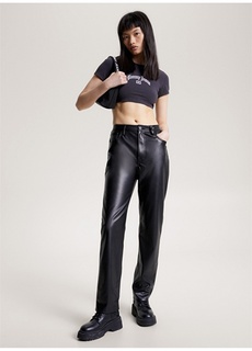 Обычные черные женские брюки с высокой талией Tommy Jeans