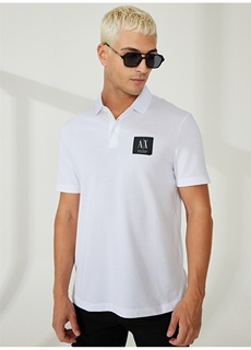 Однотонная белая мужская футболка-поло Armani Exchange