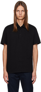 Черная футболка-поло True, окрашенная в готовую одежду Vince