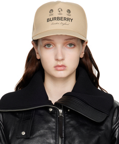 Бежевая кепка с принтом Burberry