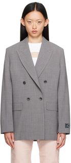 Серый двубортный пиджак MSGM