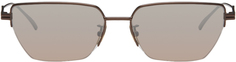 Коричневые прямоугольные солнцезащитные очки Bottega Veneta
