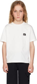 Детская белая футболка с принтом C.P. Company Kids