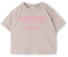 Футболка Baby Pink Horseferry Светло-розово-бежевая Burberry