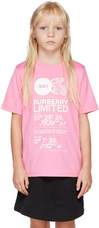 Детская розовая футболка Montage Burberry