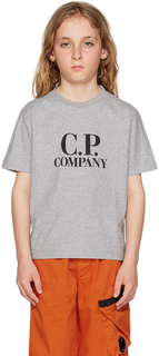 Детская серая футболка с принтом Goggles C.P. Company Kids