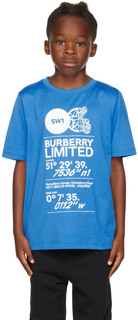 Детская синяя футболка Joel из парусины синяя Burberry