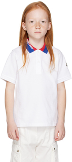 Moncler Enfant Kids Белая рубашка-поло с планкой