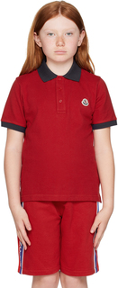 Moncler Enfant Kids Красная рубашка-поло с планкой