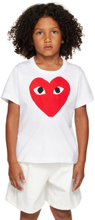 Детская футболка с белым сердечком Comme des Garçons