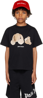 Детская футболка с черным медведем Palm Angels