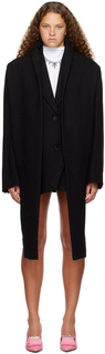 Черный пиджак с двойными рукавами Pushbutton