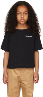 Детская черно-бежевая футболка Mandie Black Burberry