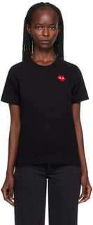 Черная футболка с сердечком Invader Edition Comme des Garçons
