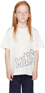 Moncler Enfant Kids Белая футболка с принтом