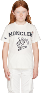 Moncler Enfant Kids Белая футболка с флоком