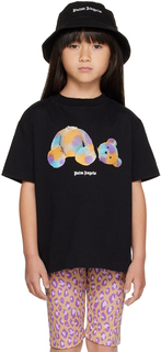 Детская черная футболка Palm Angels Pop Pa Bear