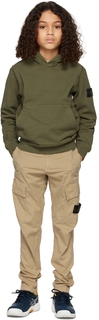 Детские бежевые хлопковые брюки-карго бежевого цвета Код поставщика: 761630410 Stone Island Junior