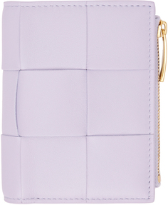 Маленький кошелек на кассете фиолетового цвета Bottega Veneta