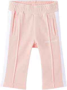 Детские спортивные брюки с розовой полоской Коралловый/Белый Palm Angels