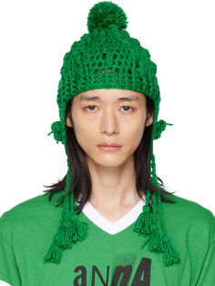 Эксклюзивная зеленая шапка SSENSE с бабочками Anna Sui