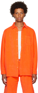 Оранжевая рубашка с раздвинутым воротником ERL