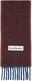 Оранжево-синий шарф с бахромой Acne Studios