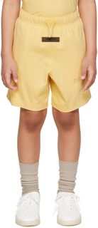 Детские желтые шорты с нашивками Fear of God ESSENTIALS