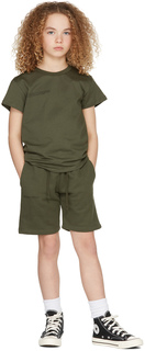 Детские зеленые длинные шорты из органического хлопка 365 цвета розмарина PANGAIA