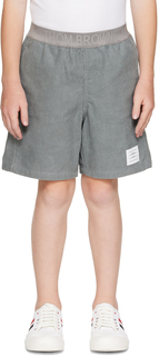 Детские серые шорты с тремя карманами Thom Browne