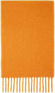 Оранжевый шарф с бахромой Marni