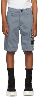 Детские синие шорты с нашивкой-логотипом, средний Код поставщика: L0112 Stone Island Junior