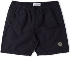 Детские черные шорты для плавания из матового нейлона, черные Код поставщика: B0314 Stone Island Junior