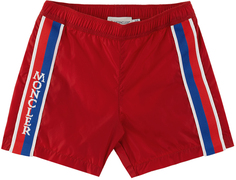 Moncler Enfant Kids Красные полосатые шорты для плавания
